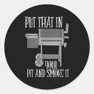 Mens Funny Barbecue Bbq Smoker  Classic Round Sticker