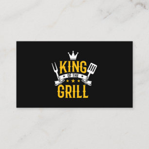 Mens Funny BBQ Clothing Mens Gift for Him King of Business Card