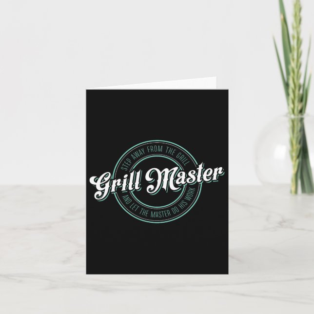 Mens Funny Bbq Grill Master Tee  Card (Front)