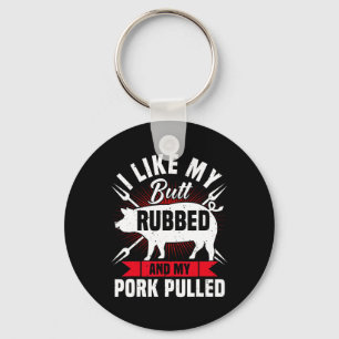 Mens Funny Bbq Grilling Pulled Pork Key Ring