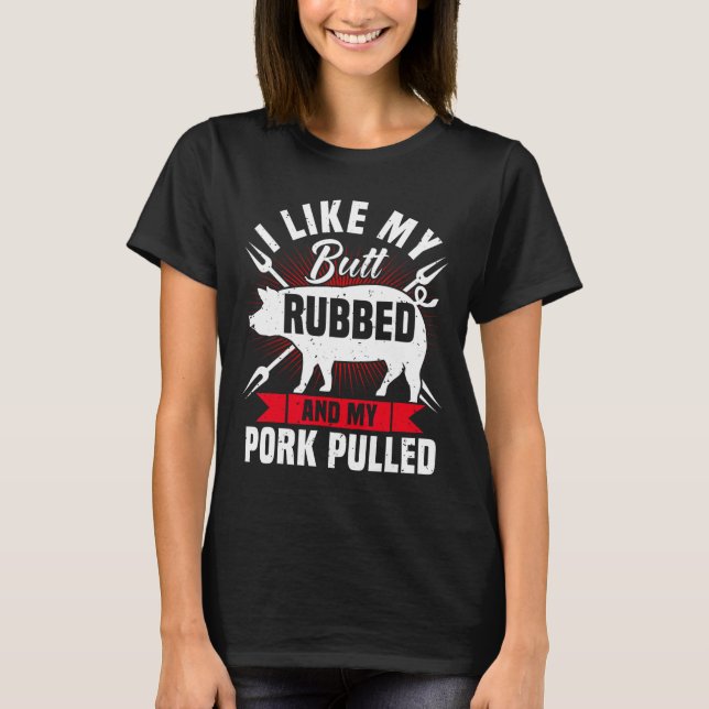 Mens Funny Bbq Grilling Pulled Pork  T-Shirt (Front)
