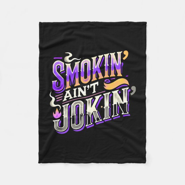 Mens funny bbq smoker meat smoking tools grilling fleece blanket (Front)