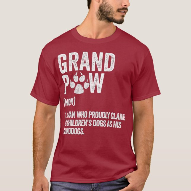 Mens Funny Best Dog Grandpa Ever Grandpaw Retro T-Shirt (Front)