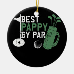 Mens Funny Best Pappy By Par Father's Day Golf Ceramic Tree Decoration