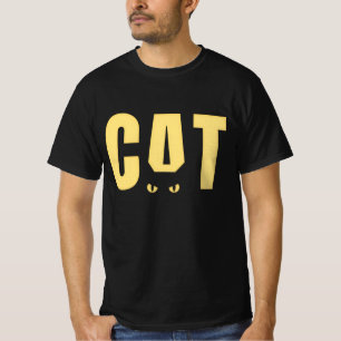 Mens Funny Black Cat Graphic T-Shirt   Cool Minima