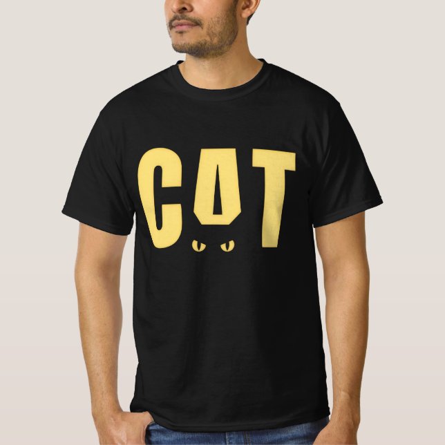 Mens Funny Black Cat Graphic T-Shirt | Cool Minima (Front)