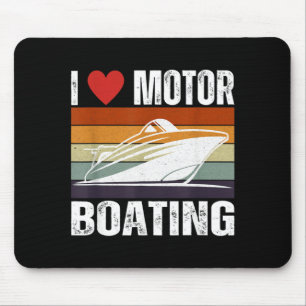 Mens Funny Boater Life Speed Boat Captain Love Mouse Pad