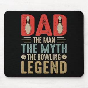Mens Funny Bowler Dad Bowling Legend Father's Day  Mouse Pad