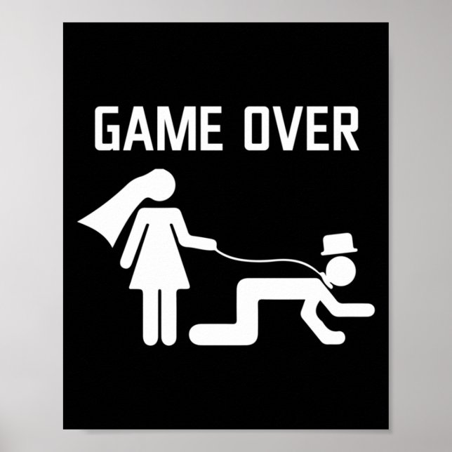 Mens Funny Bride Groom Wedding Bachelor Poster (Front)