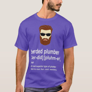 Mens Funny Brown Beard Plumber Gift for Men Son T-Shirt