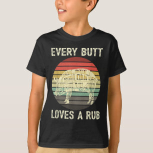 Mens Funny Butt Loves Rub Meat Bbq Smoker Smoking T-Shirt
