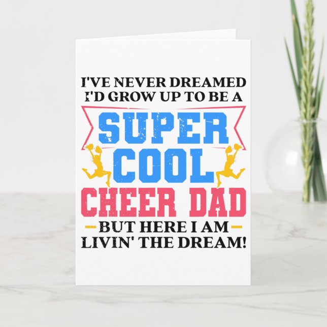Mens Funny Cheerleading Graphic For Cheer Dads Che Card (Front)