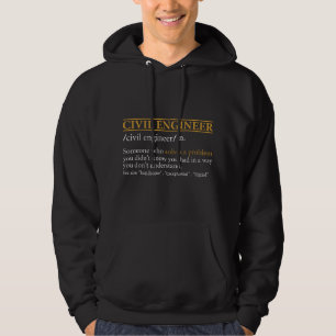 Mens Funny CIVIL ENGINEER definition Birthday or C Hoodie