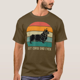 Mens Funny Corgi Dad Ever Daddy quote Retro Vintag T-Shirt
