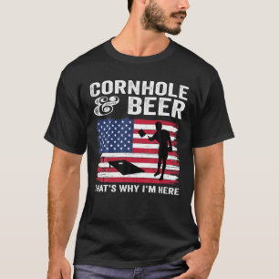 Mens Funny Cornhole And Beer USA Flag For Patrioti T-Shirt