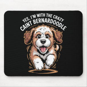 Mens Funny Cute Pet Dog Breed With The Crazy Mouse Pad