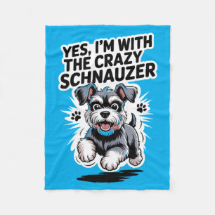 Mens Funny Cute Pet Dog With The Crazy Miniature Fleece Blanket