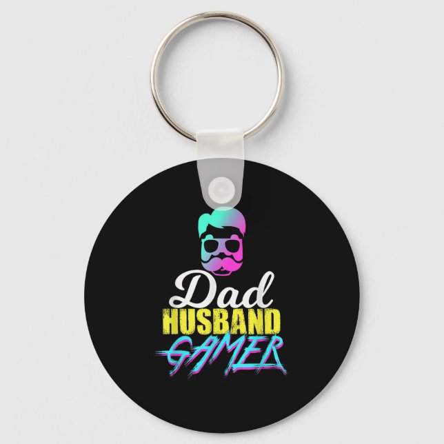 Mens Funny Dad Husband Gamer Quote  Key Ring (Front)