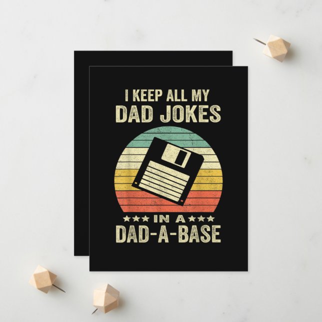 Mens Funny dad Jokes in dad-a-Base Announcement (Front/Back In Situ)