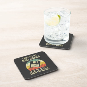 Mens Funny dad Jokes in dad-a-Base Coaster