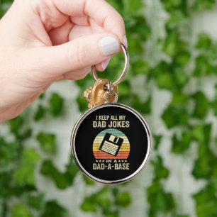 Mens Funny dad Jokes in dad-a-Base Key Ring