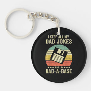 Mens Funny dad Jokes in dad-a-Base Key Ring