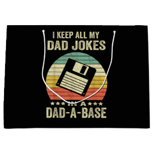 Mens Funny dad Jokes in dad-a-Base Large Gift Bag