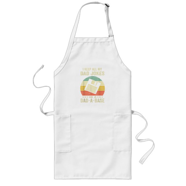 Mens Funny dad Jokes in dad-a-Base Long Apron (Front)