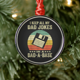 Mens Funny dad Jokes in dad-a-Base Metal Tree Decoration