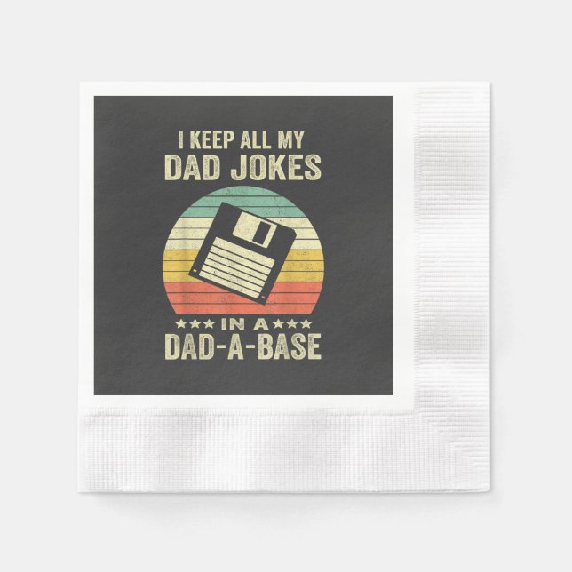 Mens Funny dad Jokes in dad-a-Base Napkin (Front)