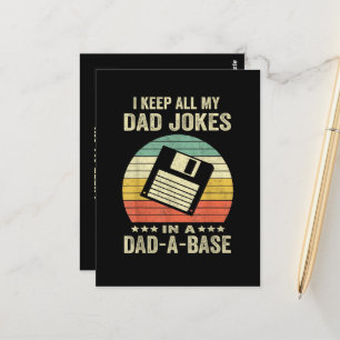 Mens Funny dad Jokes in dad-a-Base Postcard