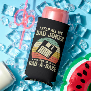 Mens Funny dad Jokes in dad-a-Base Seltzer Can Cooler