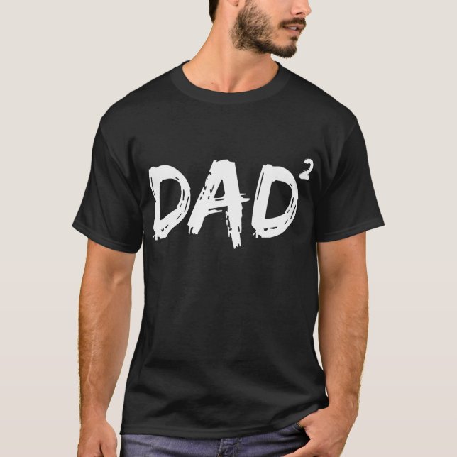 Mens Funny Dad of Two Gift Twins Daddy Math Joke T-Shirt (Front)