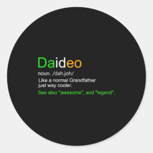 Mens Funny Daideo Ireland Grandfather Grandpa Classic Round Sticker