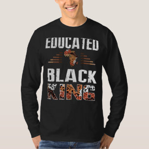 Mens Funny Educated Black King Black Pride History T-Shirt
