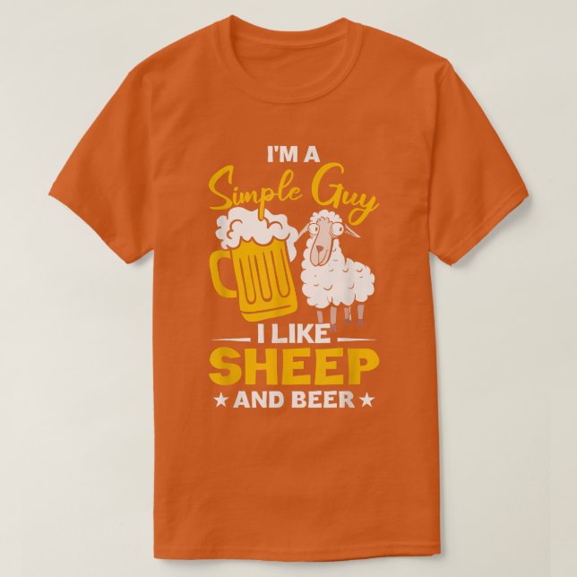 Mens Funny Farmer Lamb I Like Sheep And Beer  T-Shirt (Design Front)