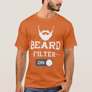 Mens Funny Father's Day Beard Filter On Funny Bear T-Shirt
