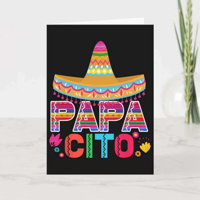 Mens Funny Fathers Day Gift For Men Papacito Dad  Card (Front)