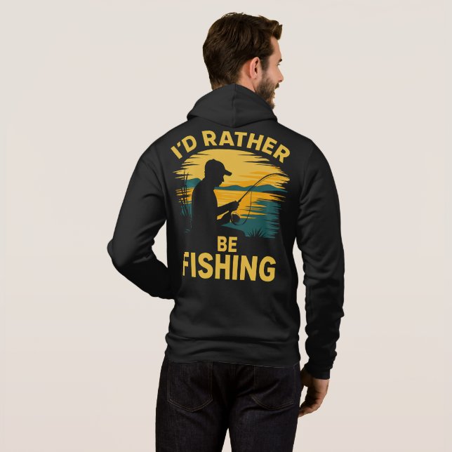 Mens funny fishing  hoodie (Back Full)
