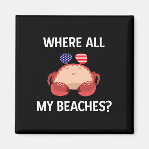 Mens funny fourth of july shirt beach crab magnet