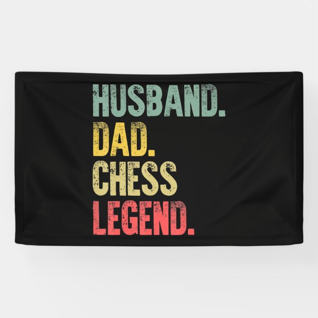 Mens Funny Gift Husband Dad Chess Legend Banner (Horizontal)