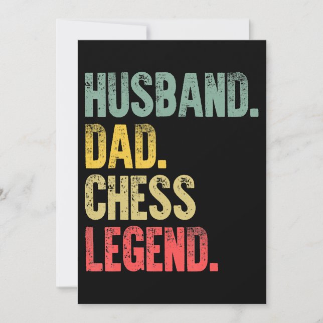 Mens Funny Gift Husband Dad Chess Legend Holiday Card (Front)