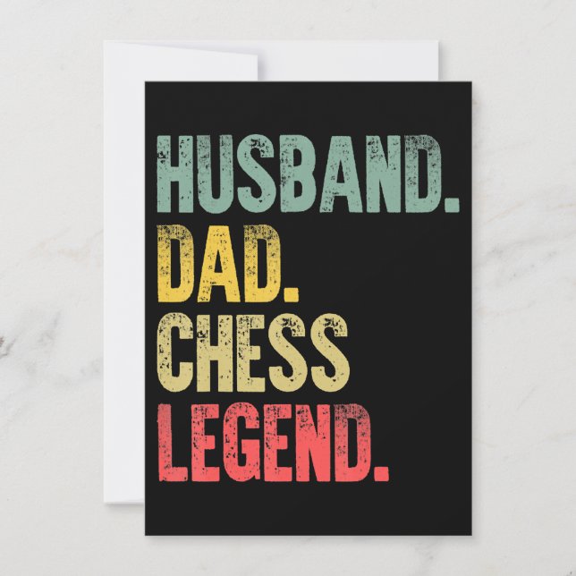 Mens Funny Gift Husband Dad Chess Legend Invitation (Front)