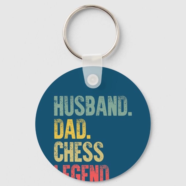 Mens Funny Gift Husband Dad Chess Legend Key Ring (Front)