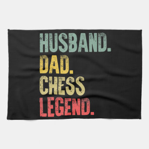 Mens Funny Gift Husband Dad Chess Legend Tea Towel