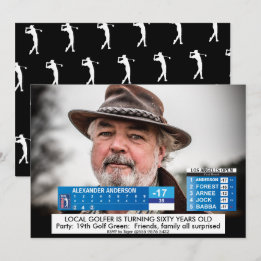 Mens Funny 🏌️♂Golf News 40th 50th 60th Birthday Invitation