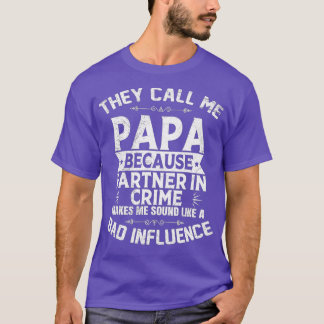 Mens Funny Grandpa Gifts Papa Partner In Crime Me T-Shirt