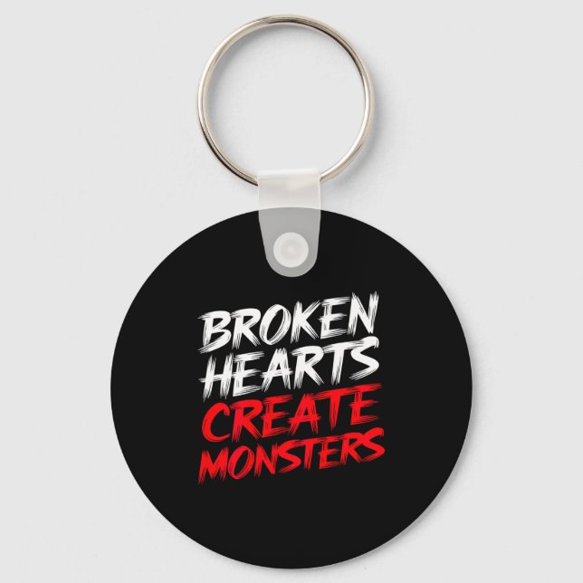 Mens Funny Gym Saying Valentine's Broken Hearts Mo Key Ring (Front)