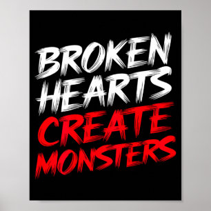 Mens Funny Gym Saying Valentine's Broken Hearts Mo Poster