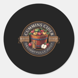 Mens Funny Haul Cummins Cider Classic Round Sticker